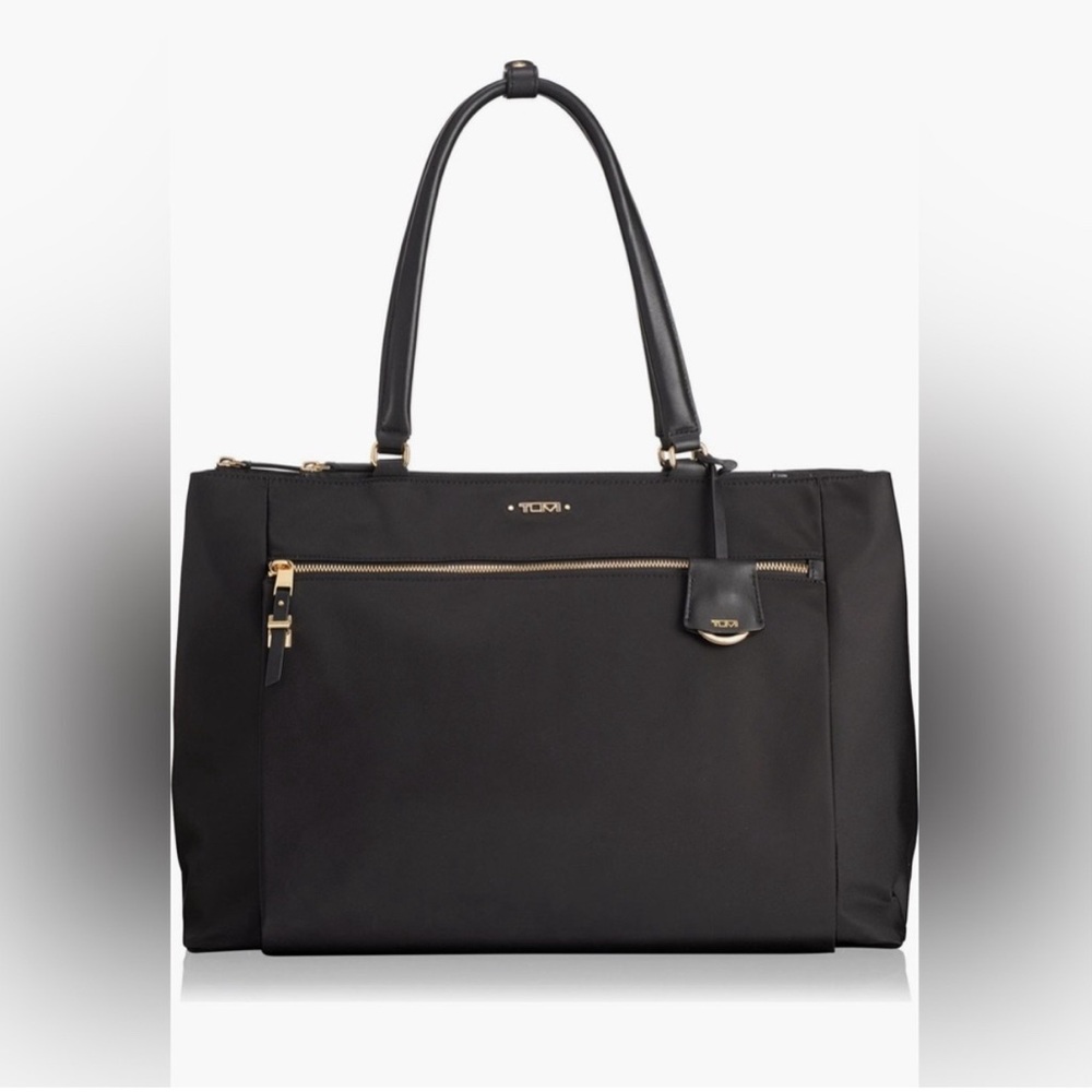 Tumi Sheryl Business Tote - Nylon & Leather ( Black & Gold )